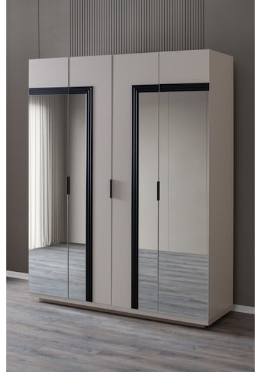 Vegnum Genç Odası Takımı - Vegnum 4 Kapaklı Dolap, Bali Çalışma Masası, Şifonyer, Komodin Çok Renkli