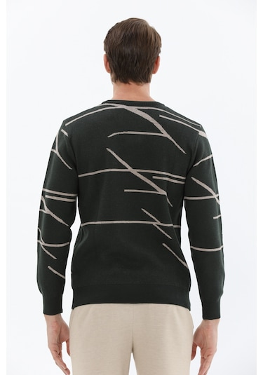 Finesuits Erkek Desenli Kazak 2422201028.dsoyr Haki