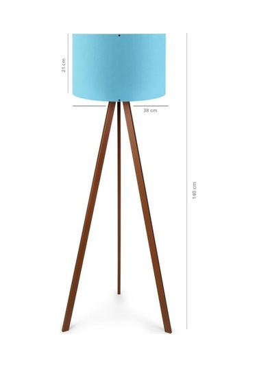 A&g Ahşap Tripod Lambader Kumaş Başlık Köşe Lambası Çok Renkli