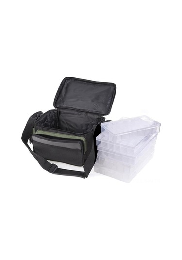 Pazly Yeşil Gri Balıkçı Çantası, Omuz Askılı, Hafif, Dayanıklı, Olta Ekipmanı Kılıfı