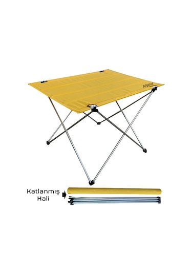 54001 Argeus Katlanabilir Alüminyum Masa /Sarı