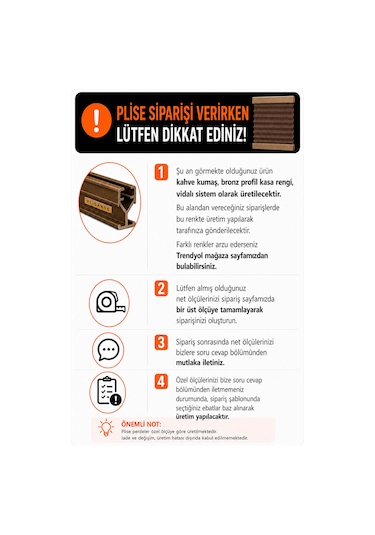 Plise Perde Kahverenk Kumaş + Bronz Profil Kasa Cam Balkon Perdesi