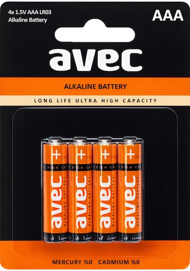 Avec 4lü Aaa Lr03 Alkaline İnce Kalem Pil Alkalin Kumanda Pili Alkali Pil 1.5v