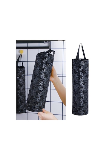 Plastik Poşet Saklama Rafı, Mutfak İçin Duvar Monte Black