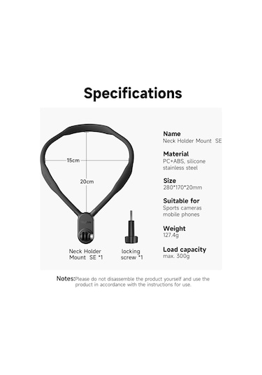 Telesın Te-hnb-003 Spor Kamera Gopro Hero İçin Esnek Tutucu 11/10/9 Eylem Kamera Boyun Montaj Braketi