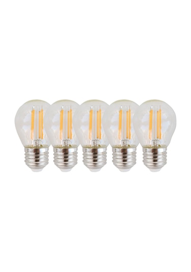 Rustik G45 Dekoratif Led Ampul 4w E27 5 Adet Beyaz Işık