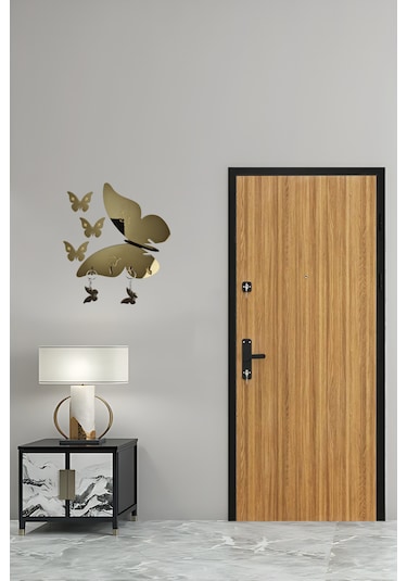 Altın Kelebek Anahtar Askısı Ve 2 Kelebek Anahtarlık Altın