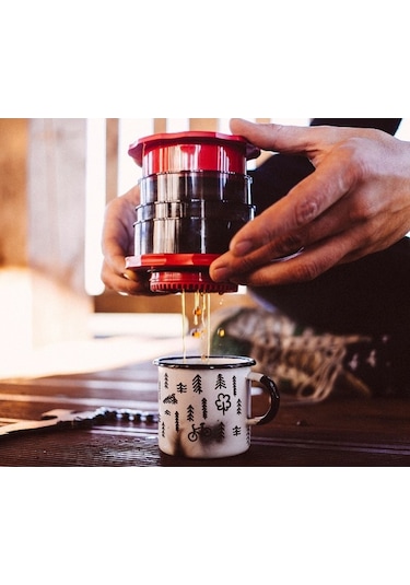 Cafflano Kompact Manuel Kahve Demleyici Kırmızı