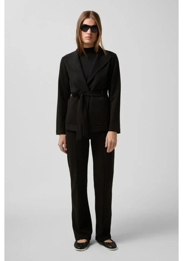 Bogner Benisha Jersey Slim Fit & B - Logo Blazer Kadın Ceket Siyah
