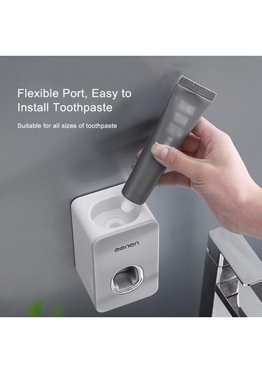Mufunye Otomatik Diş Macunu Sıkacağı - Duvar Tipi Deliksiz Kurulum - Hijyenik Ve Kolay Kullanım - Pratik Banyo Aleti Zeytin Yeşili Pembe
