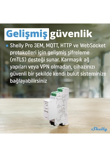 Shelly Pro 3EM 120A 3 Faz Enerji Ölçer