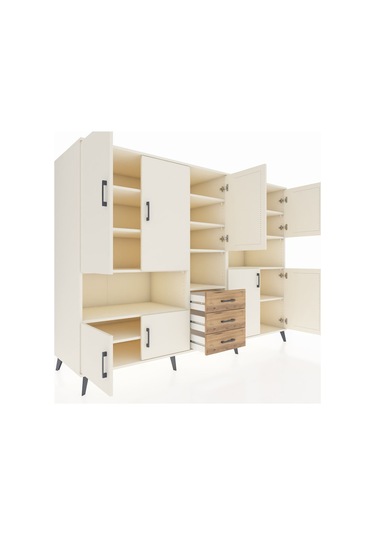 Kronos Dolap 13 Raflı 3 Çekmeceli 9 Kapaklı 220x59x163 Aytaşı-ayt Aytaşı-aytaşı/çam