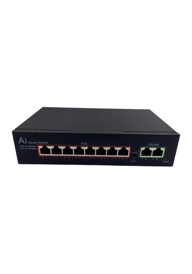 Ai Smart 1010B Poe8 8 Port 10/100mbps 120W Poe Switch 2 Uplink - 8 Port Poe Switch