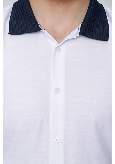 G 1491 Slim Fit Beyaz Spor Gömlek Beyaz