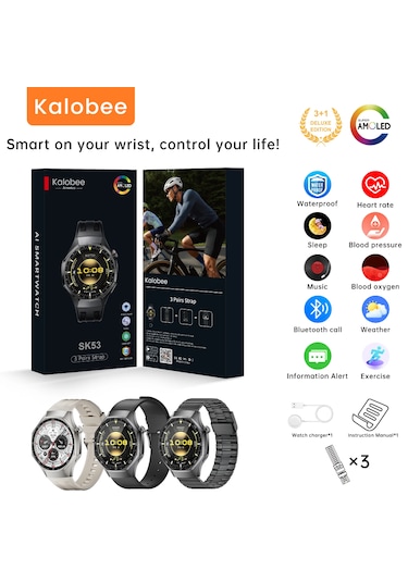 Vwar SK53 3 Kordonlu 45 MM Kalobee Akıllı Saat (İthalatçı Garantili)