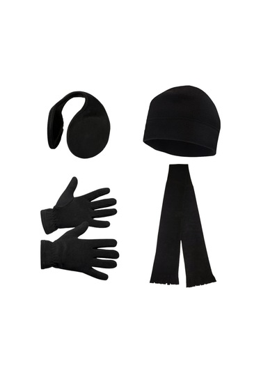 Kışlık Polar Eldiven Polar Bere Polar Atkı Kulaklık 4'lü Set