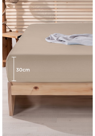 Nordqueen %100 Pamuk Tek Kişilik 100 200 Lastikli Çarşaf Bej