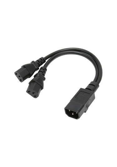 Iec320 C14 İla 2 X C13 Dişi Y Şeklinde Güç Kablosu 1 Giriş 2 Çıkış 2500w 10a 250v Lcd Monitörler İçin Uzatma Kablosu