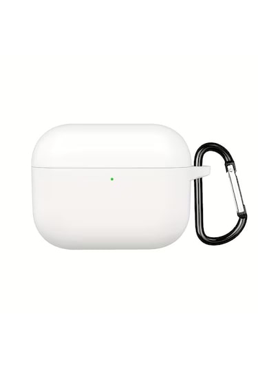 Airpods Pro 3 2025 Uyumlu Mat Silikon Kılıf 1 Kalite +kanca Beyaz