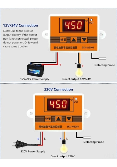 Pazly Abs Malzemeli Çoklu Voltaj Dijital Termostat 12v/24v/220v Sıcaklık Kontrol Cihazı