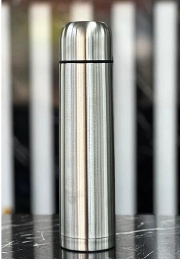 500 Ml Çift Katmanlı Sus 304 Çelik İnox Termos Süt-mama-kamp-piknik Termosu 12 Saate Kadar Sıcak Soğuk Tutma Gümüş