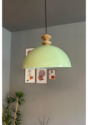 Linate Mint Q Kafa Başlık Avize Tekli Sarkıt Salon Kuaför Dekoratif Aydınlatma Mint Yeşili