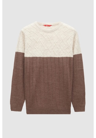 Ds Damat Regular Fit Kahverengi Baklava Tüylenme Yapmayan Bisiklet Yaka Triko Kazak 3hc062ortbkzk Kahverengi