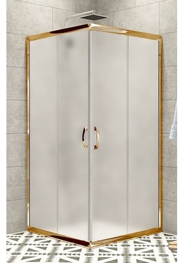 Durul Duşakabin Kare Altın Profil Buzlu 5mm H:190 Altın