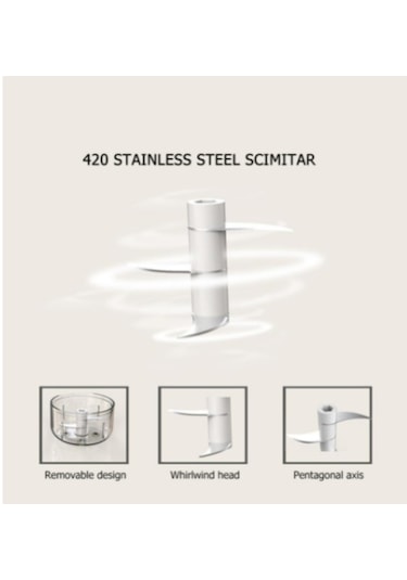 Ev Elektrikli Mini Sarımsak Masher Paslanmaz Çelik Meyve Ve Sebze Kıyıcı Et Öğütücü Yeşil, 100ml Açık Kahverengi