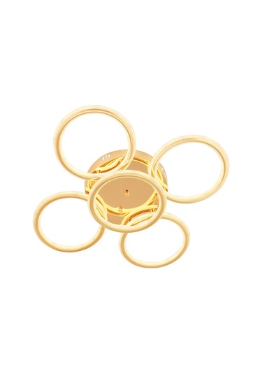 Eksen Gold 4+1 Kumandalı Ve Dimerli Beyaz, Sarı, Gün Işığı Ledli Plafonyer Avize Sb-ld-507 Gold