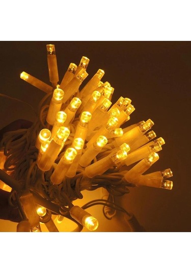 Ip65 Dış Mekan Led - Gün Işığı Led - Beyaz Kablo Su Geçirmez 10/20/30 Metre Dekor Led Yılbaşı Süsleme Sarı