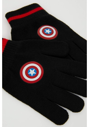 DeFacto Erkek Çocuk Marvel Baskılı Triko Eldiven C8576A824WNBK27