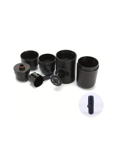 Honeybeeshop Manuel Espresso Makinesi Elektriksiz Taşınabilir Kamp Seyahat İçin Siyah Siyah