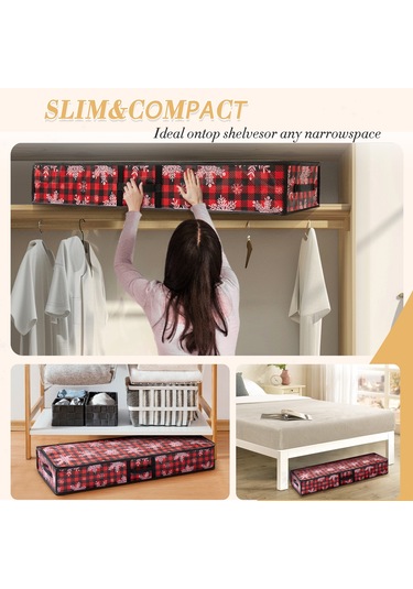 Yifomall Çok Amaçlı Noel Ağaçlı Depolama Çanta - Günde Toz Kağıdı Tutucu, Noelde Dekoratif Ağaç, 103x36x15 Cm Kar Çizgili Desenli Ev Organizasyon Çanta Kırmızı