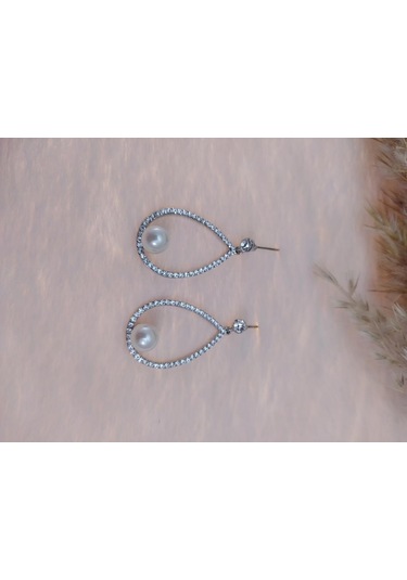 Hdmarketim Swarovski Taşlı Inci Doğal Taşlı Küpe Çok Renkli