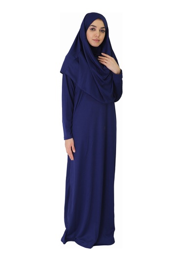 Açık Lacivert Fermuarsız Namaz Elbisesi Açık Lacivert