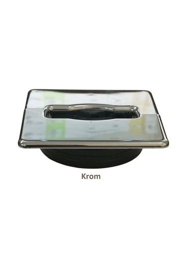 Adilon Masaüstü Kablo Kanalı Deliği Kapağı, Kare, Krom 6 Cm