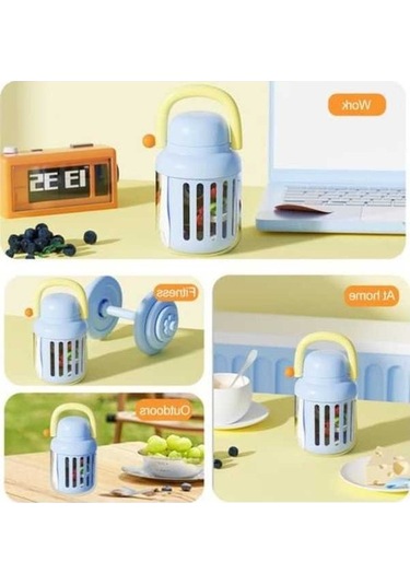 Pazly Organik Meyve Salatası Saklama Kapıları 18.6 Oz, Bpa İçermeyen, Hava Geçirmez, Mavi Mavi