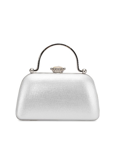 Guja 25kc1289 Kadın Taşlı Kutu Abiye Çanta Gümüş Gümüş