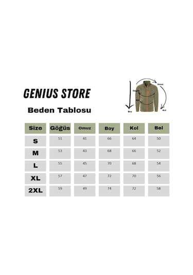 Genius Store Tam Fermuarlı 3 Cepli Outdoor Tactical Flecee Erkek Polar Ceket - Koyu Füme