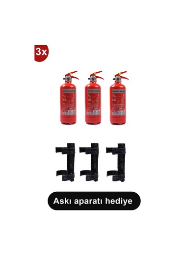 Yangın Tüpü Söndürücü Askısı Plastik 3 adet , 1 kg 3 Adet Araç Tü