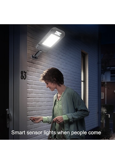 Cbtx Bahçe Aydınlatma Güneş Enerjili Duvar Lambası Açık Su Geçirmez İndüksiyon Bahçe Aydınlatma Ev Sokak Lambası Uzaktan Kumanda İle 8 X 16led