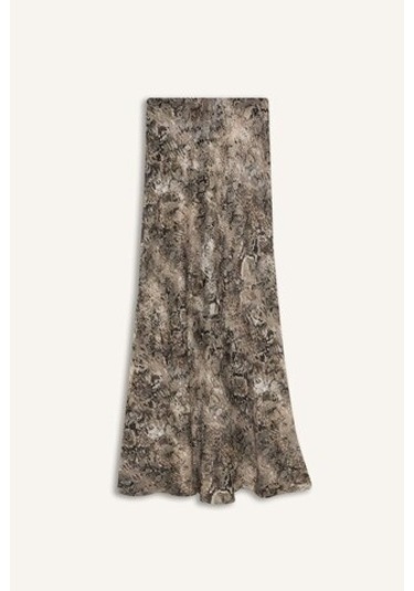 DeFacto A Kesim Yılan Derisi Desenli Yüksek Bel Saten Midi Etek E3020AX24WNBN320 Kahve DeFacto A Kesim Yılan Derisi Desenli Yüksek Bel Saten Midi Etek E3020AX24WNBN320 Kahve