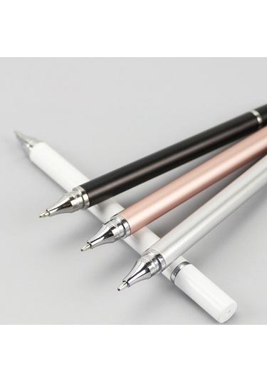 Fonken Evrensel 2 In 1 Android - iOS - iPad Uyumlu Stylus Çizim Kalemi Beyaz