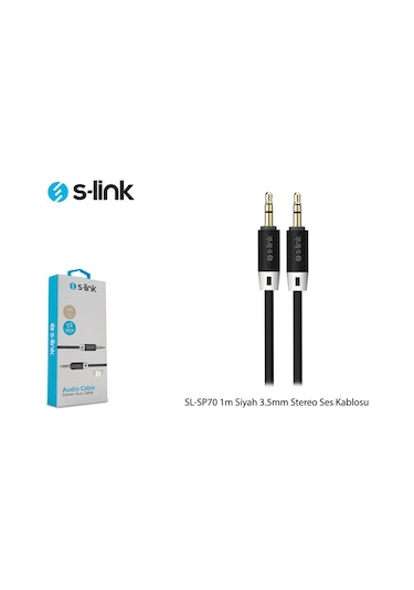 S-link Sl-sp70 1m Siyah 3.5mm Stereo Ses Kablosu
