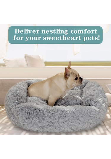 Leezsing Tüylü Peluş Evcil Hayvan Yatağı Kapitone Battaniye Uyku Tulumu Sarılma Yastığı Yatak Rahat Evcil Hayvan Yuvası Küçük Orta Kedi-yavru Kedi Yavrusu