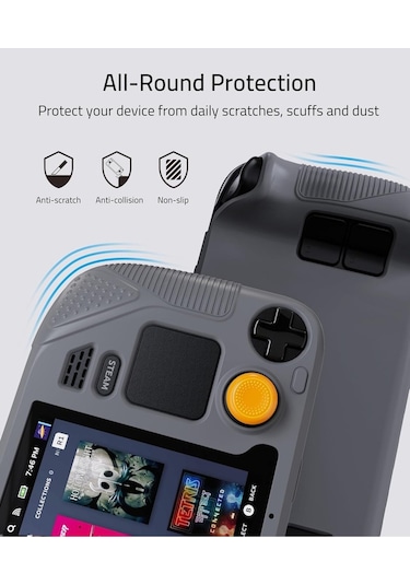 Steam Deck Oled/lcd Uyumlu Silikon Koruyucu Kılıf Gri M53