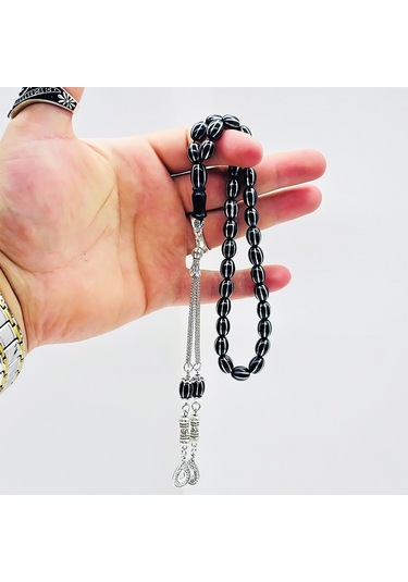 Beyzi Kesim Karpuz Dilimi İşlemeli Gürcistan Oltu Taşı Tesbih