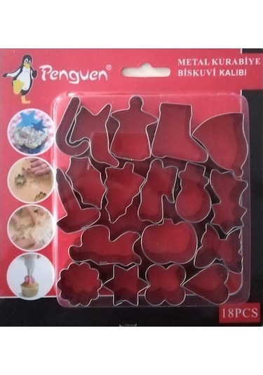 Penguen Metal Kurabiye Kalıbı 18 Parça Png-1712
