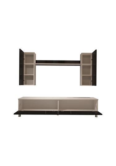 Decoraktiv Eko 5d Slm Std Krom Ayaklı Tv Ünitesi Tv Sehpası Beyaz - Siyah